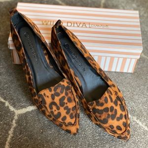 Lulu's Shoes - Brand NEW Faux Suede Leopard Flats